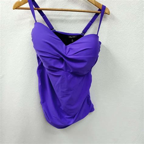 Bnwt City Chic Womens Size 18 Purple Tankini Top