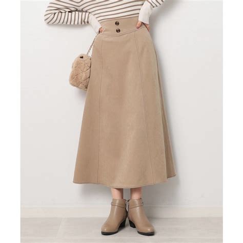 キューティーブロンド Cutie Blonde 配色ステッチ ウエスト釦フレアスカート ベージュ 052 ファッション通販 MAGASEEK マガシーク