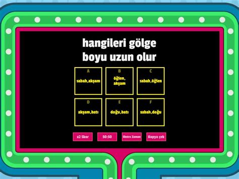 5 sınıf fen bilimleri 5 ünite Gameshow quiz