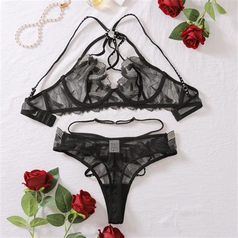 Women Lingerie Gather Push Up Bra And Panty Set Babydoll Bodysuit Underwear Ebay
