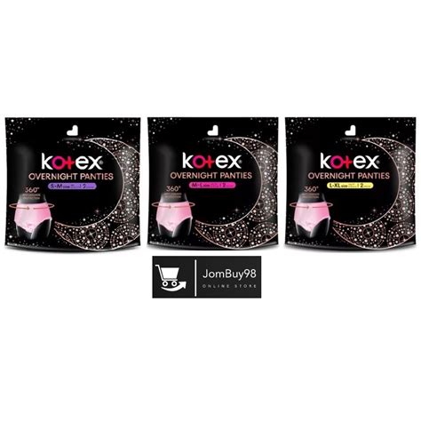 Kotex Overnight Panties S M 2s M L 2s L Xl 2s Shopee