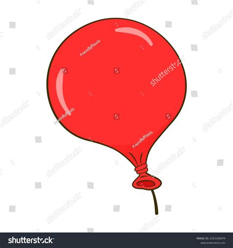 Red Balloon Cartoon Vector Illustration Stock Vector Royalty Free