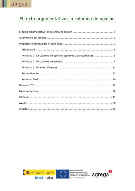 El Texto Argumentativo La Columna De Opini N