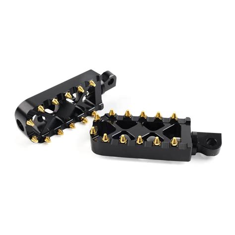 Black Foot Pegs Floorboard Mx Style Pedals For Harley Touring Softail