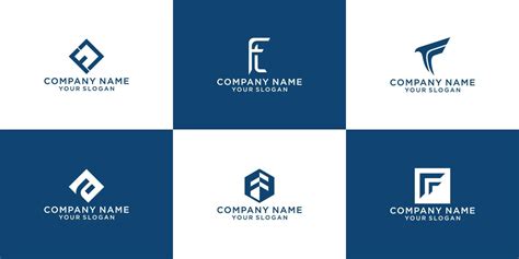 Set Of Initial Letter F Logo Design Template Icons For Business Of