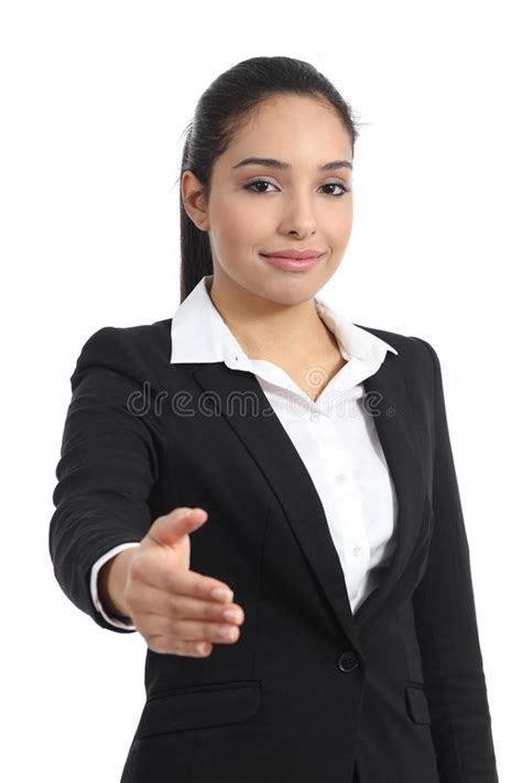 Welcome Gesture Business Woman Stock Image Image Of Giving Isolated