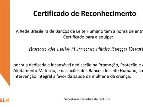 Banco De Leite Humano Do Hu Recebe Certificado De Reconhecimento