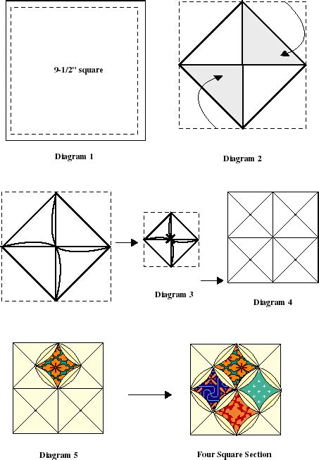 Cathedral Window Quilt Pattern