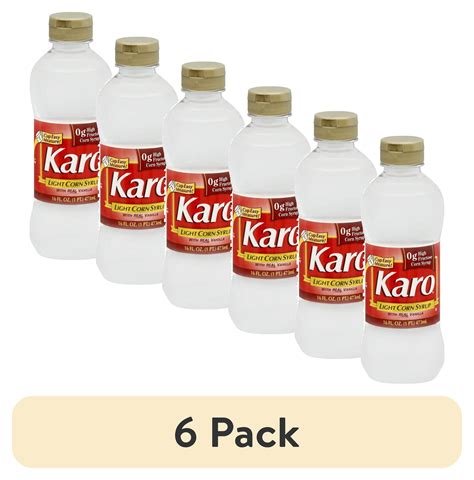 6 Pack Karo Light Corn Syrup With Real Vanilla 16 Fl Oz