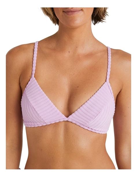 Billabong Terry Rib Charlie Trilette Bikini Top In Purple Myer