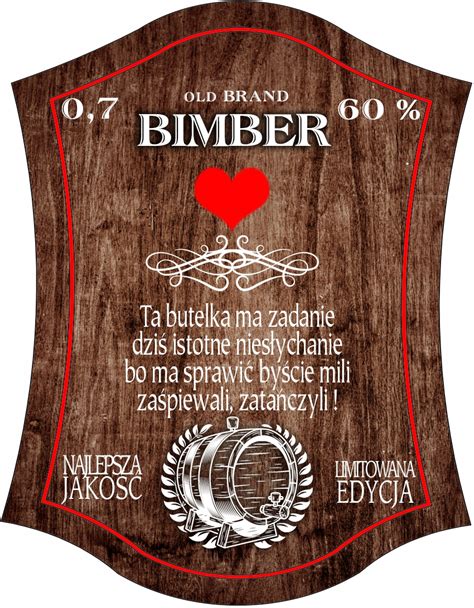 Naklejki na BIMBER weselny wódkę nalewkę alkohol 11934823783 Allegro pl