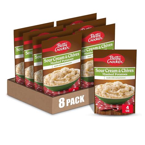 Betty Crocker Sour Cream And Chives Mashed Potatoes 4 Oz Pack Of 8 Grocery