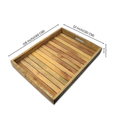 buy lakdi baaz premium wooden serving tray large natural