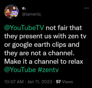 YouTube TV users want 'Enjoy the Zen' made a dedicated channel