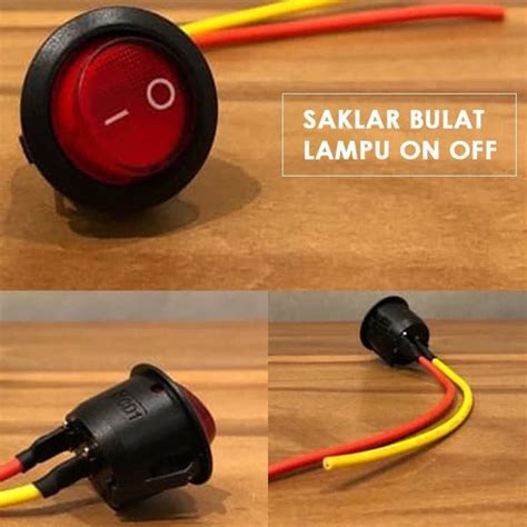 Jual Saklar Switch On OFF BULAT Tombol MOTOR LED Lampu Motor UNIVERSAL