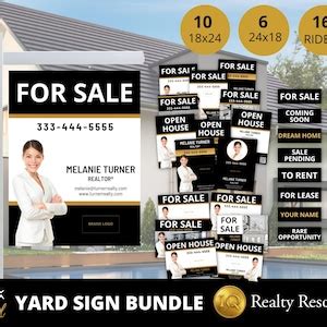 Real Estate Signs Bundle Real Estate Yard Sign For Sale Yard Sign