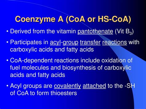 Ppt Chapter 7 Coenzymes And Vitamins Powerpoint Presentation Free