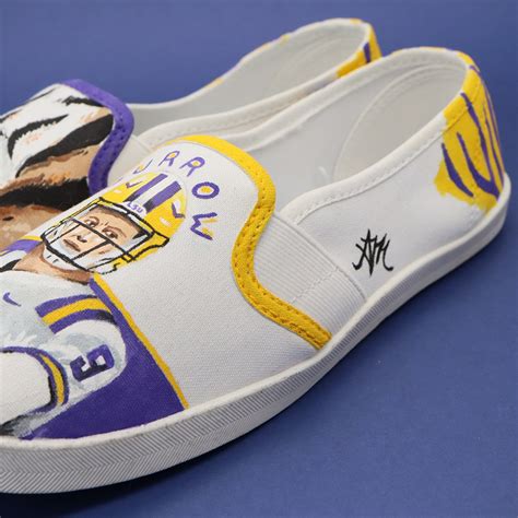 Hand Painted LSU Joe Burrow Shoes, Women's Sz8 - Etsy