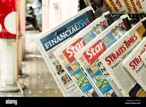 Close Up Of Newspaper On Sale At Street Newspaper Media In Malaysia