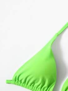 Neon Green Triangle Tie Side Bikini Swimsuit SHEIN USA