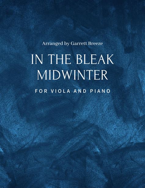 In The Bleak Midwinter Solo Viola Piano Arr Garrett Breeze Sheet