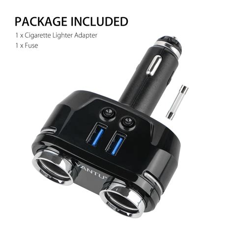 V A Dual Usb Car Cigarette Lighter Socket Splitter Charger