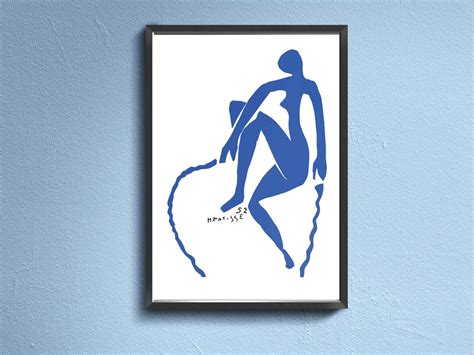 Blue Nude Woman VII Poster Female Naked Print Living Room Decor Etsy