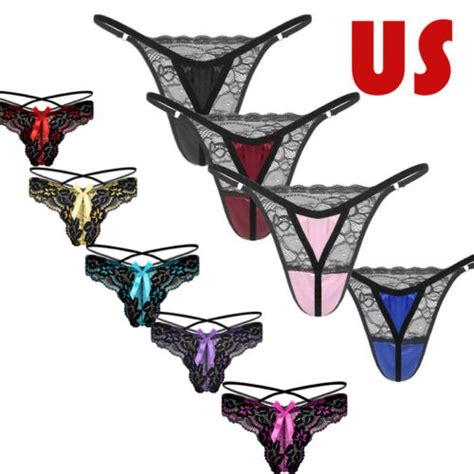 Lace Lingerie Men S Sissy Thongs G String Bulge Pouch Panties Bikini Briefs EBay