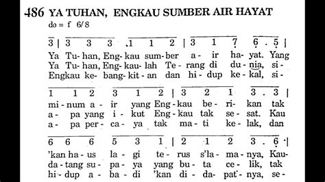 Lirik Ya Tuhan Engkau Sumber Air Hayat Puji Syukur No Lagu