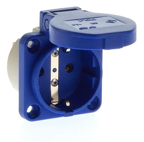 PCE 105-0b Einbausteckdose Steckdose Schuko blau-13870