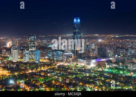 Vista Panor Mica De Providencia Y Las Condes Distritos Con Rascacielos