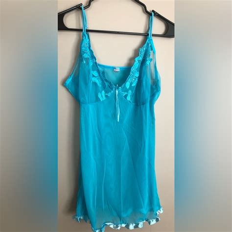 Intimates Sleepwear Sexy Turquoise Nightie Lingerie Babydoll Size Poshmark