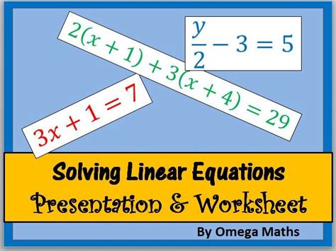 Solving Linear Equations Teaching Resources