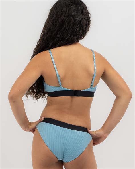 Shop Calvin Klein Girls Cross Over Triangle Bikini Set In Blue Tide Fast Shipping Easy