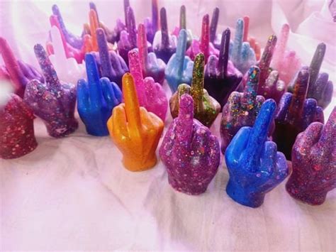 Mystery Color Middle Finger Gesture Ring Holder Statue Fuck You Off Gag Gift Stocking Stuffer