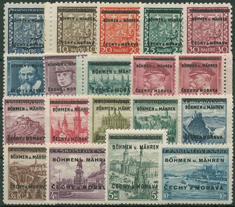 Böhmen und Mähren 1939 Marken mit Aufdruck 1 19 postfrisch signiert