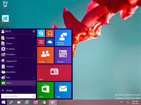 Tampilan Windows 10 Windows Technical Preview