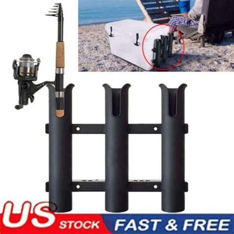 Removable 3 Tube Boat Fishing Rod Holder W Screws For Marine Kayak Side