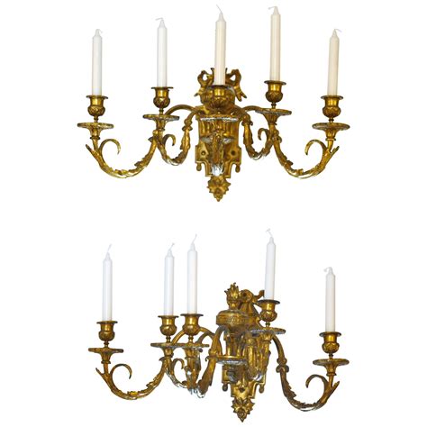 Fine Pair Of Th Century Louis Xvi Style Gilt Bronze Light Wall