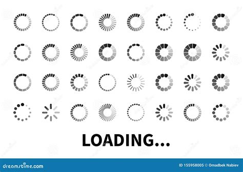 Loading Icon Big Set Stock Vector Illustration Of Buffer 155958005