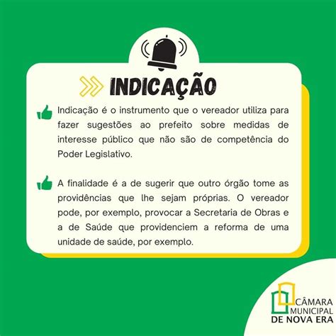 C Mara Municipal De Nova Era Voc Sabe A Diferen A Entre Indica O E