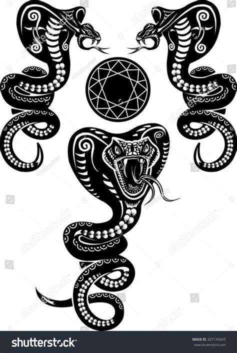 Snake Tattoo Cobra Stock Vector 207145693 - Shutterstock