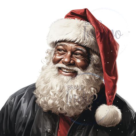 Black Santa Clipart, Black Santa Claus, Afro Santa Png, Winter Png, Transparent Background Santa ...