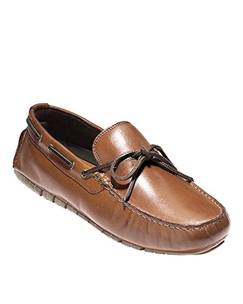 Cole Haan Leather Zerogrand Camp Moc Driver Driving Style Loafer In Papayatan Brown For Men