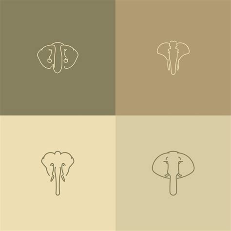 Premium Vector | Majestic elephant head outline design