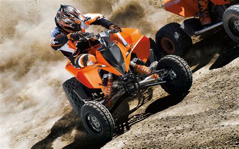Обои KTM 525 XC, ATV, КТМ, Квадроцикл, Пилот, Шлем, Гонки, Скорость ...