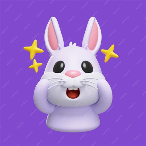 Premium PSD | Bunny emoji icon rendering