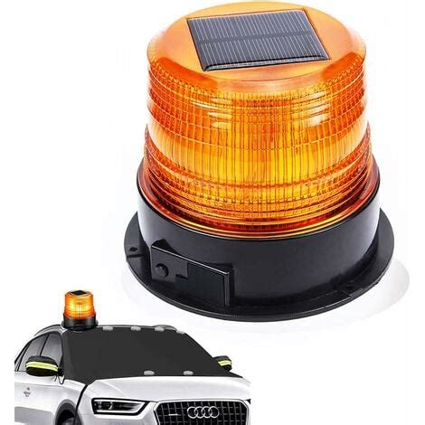 12V Solaire USB Voyant D Avertissement LED Gyrophare Aimant Voyant