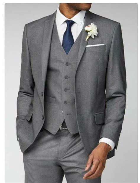 Suits For Men Dark Grey Man Suits Piece Slim Fit Suits One Button