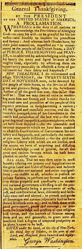 George Washington’s Thanksgiving Proclamation of 1789 - Libertarian Party of Marion County